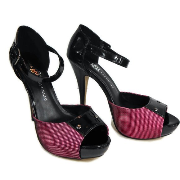 Rock & Republic Keith Pink Peep Toe Platform Heels - Picture 5 of 8